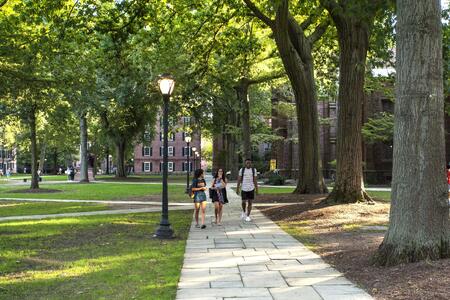 Students walking on campus