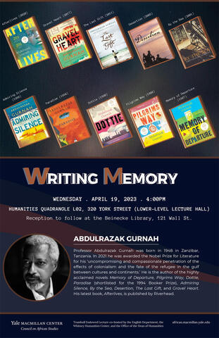 Abdulrazak Gurnah: Writing Memory