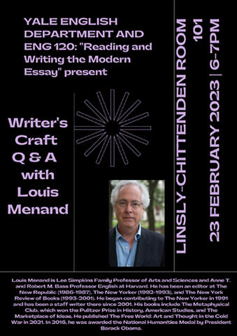 Writers Craft Q&A with Louis Menand